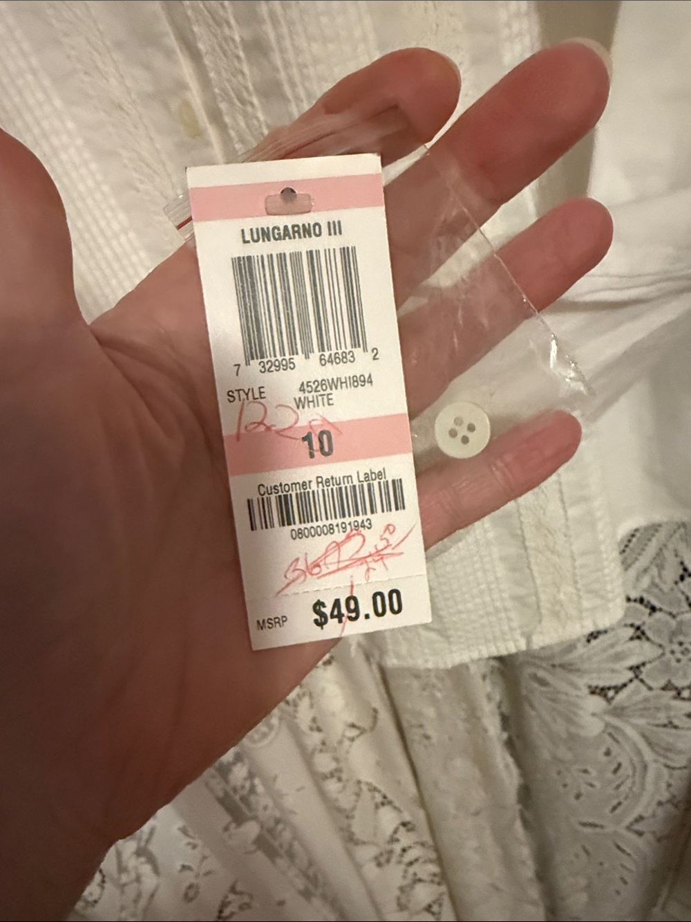 Charter Club white Button-Front Cotton Shirt - Picture 5 of 9